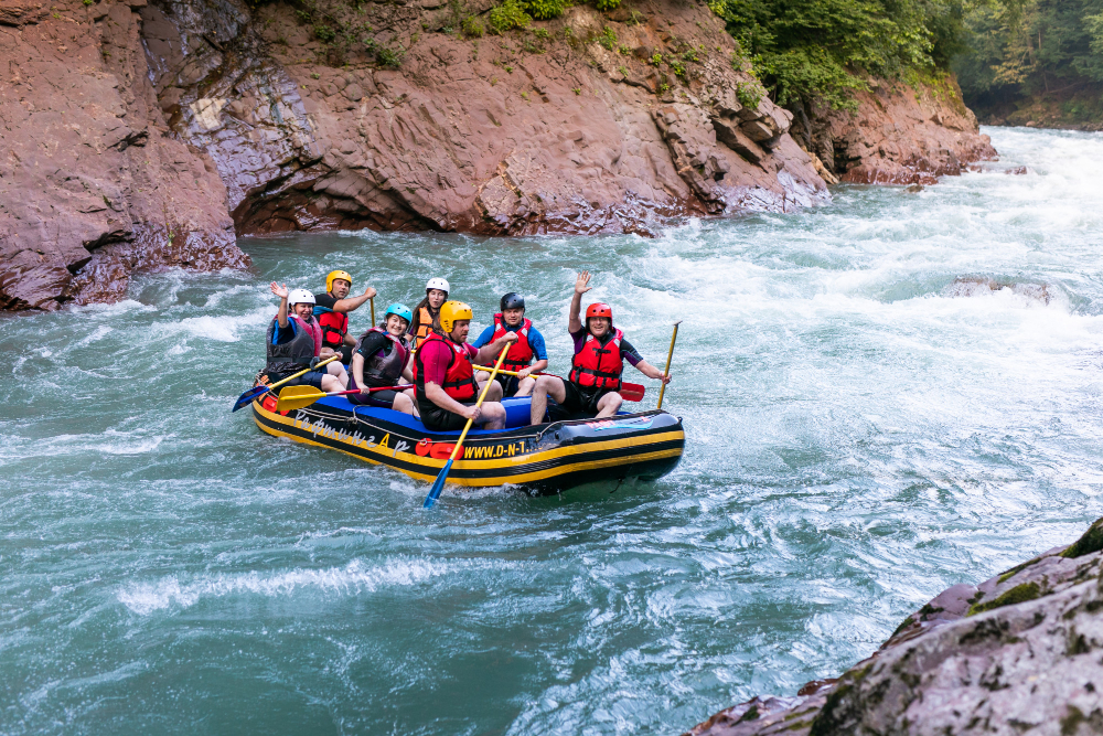 rafting on the river
